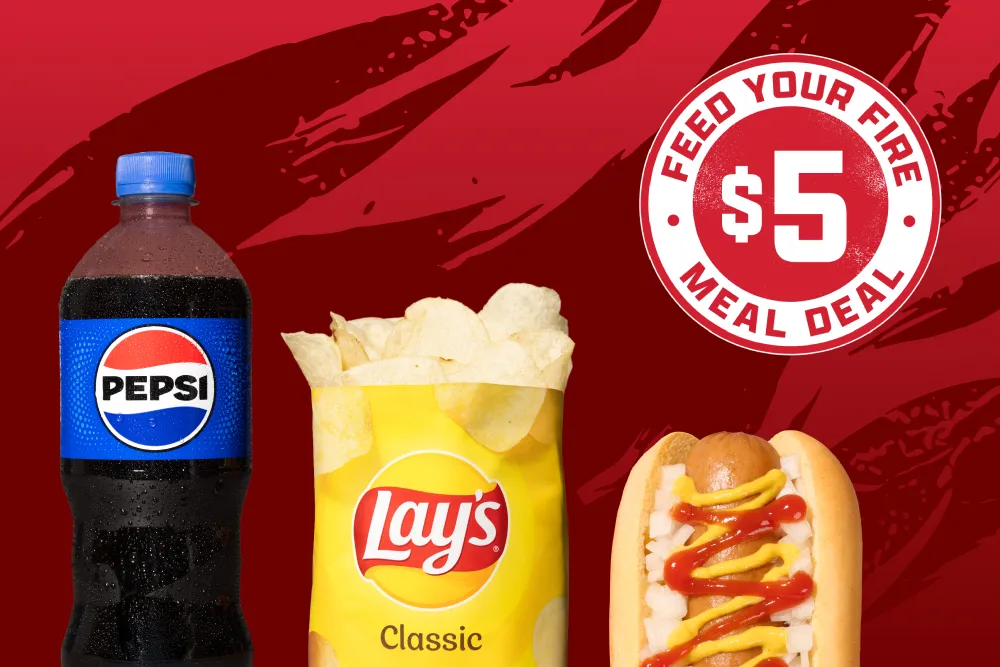 Any Hot Dog, Lay's 1.375-1.875oz. Chips, 20oz. Pepsi
