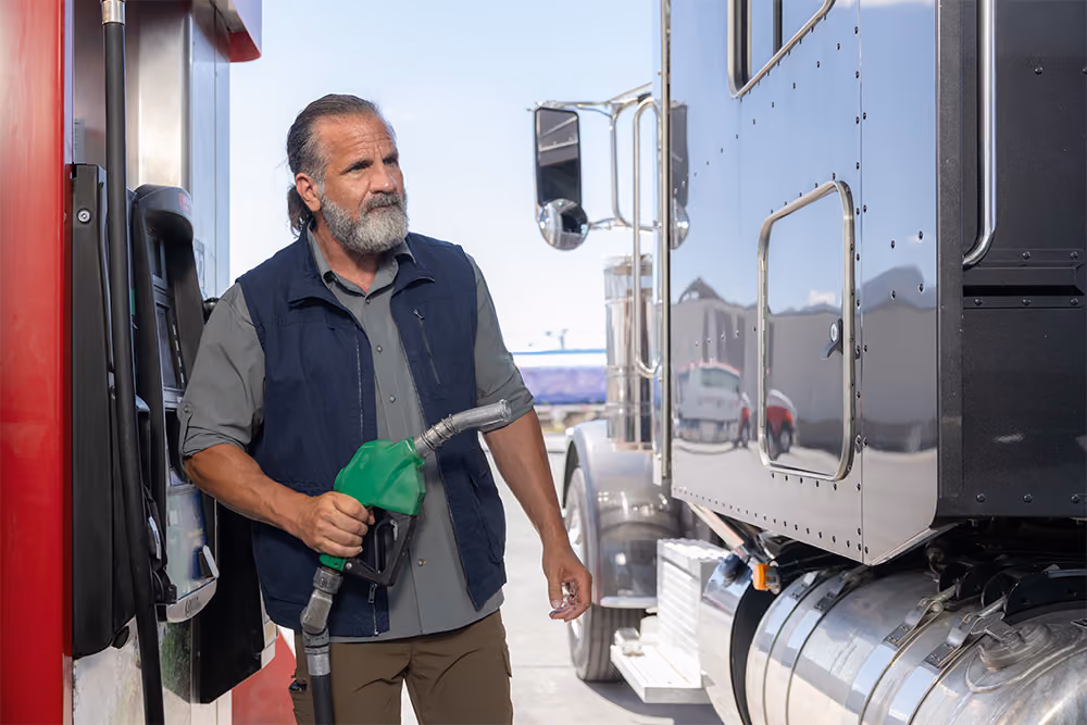Driver using High-Flow Diesel pump